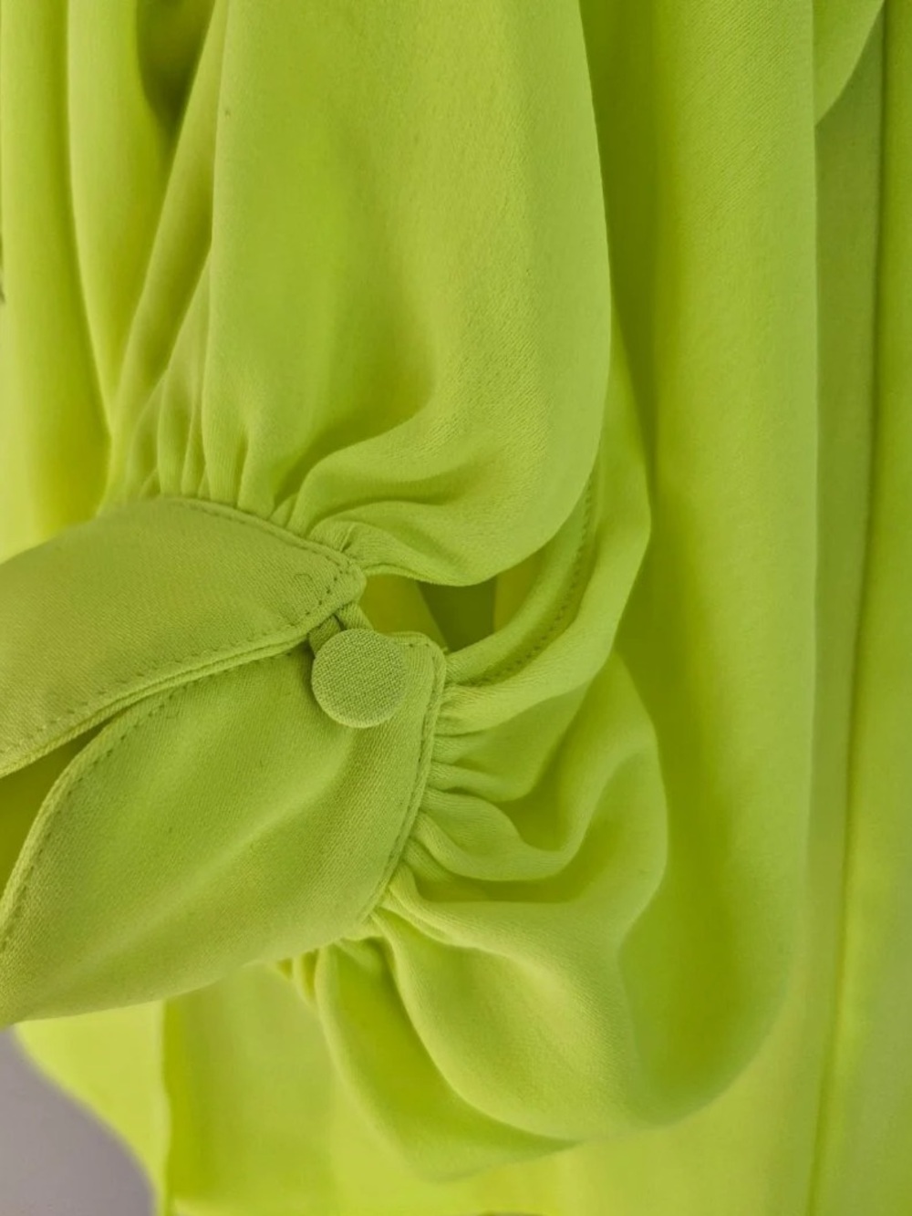 OFF-WHITE Vibrant Neon Green Wrap Dress with Belt - Picture 13 of 15